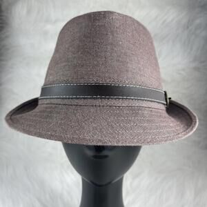 Pamoa brown Men’s Weave Look Design Fedora Hat Size L/XL